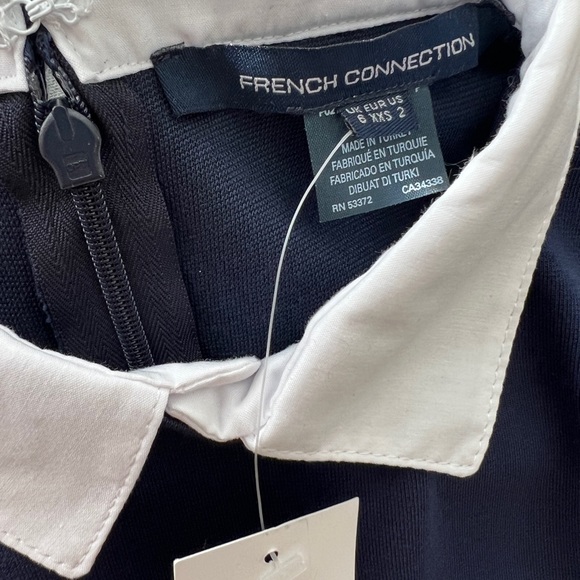 FRENCH CONNECTION: Navy Jersey Dress with 3/4 sleeves - Picture 4 of 6